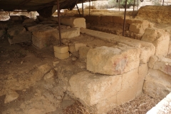 Wall of the 6th century BCE sacred building near Gate I.