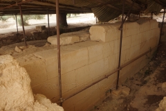 North wall of the 6th century BCE sacred building near Gate I.