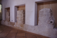 Columns of the temple incorporated into the north wall of the Chiesa di Santa Maria dei Greci.