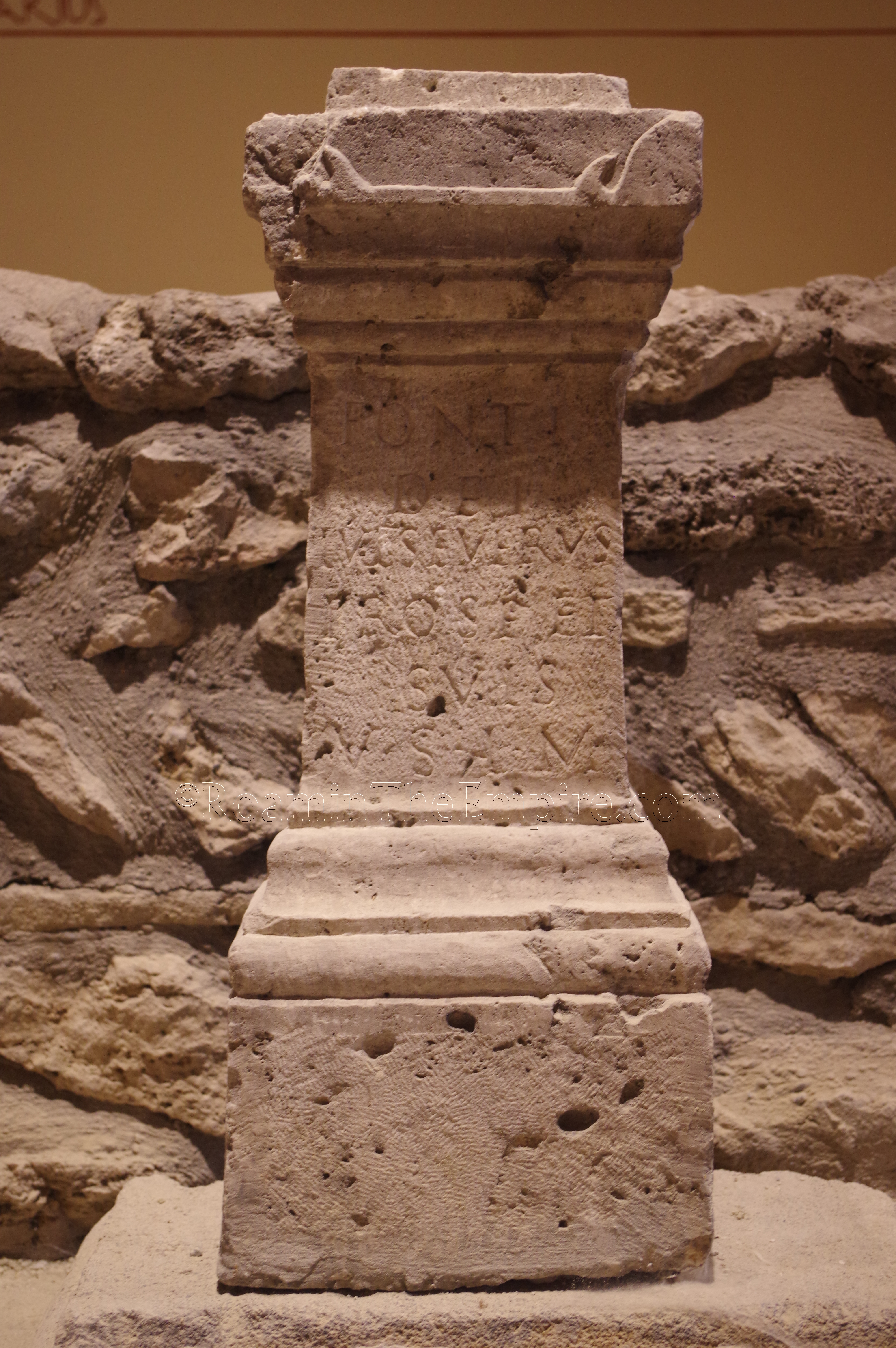 Altar dedicated to Fons Dei by Julius Severus in the Mithraeum of Symphorus and Marcus.