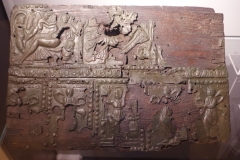 Bronze casket mounting depicting the personifications of cities. From Pécs. Dated to the late 4th century CE. Magyar Nemzeti Múzeum.