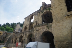 Exterior facade of the cavea of the theater.