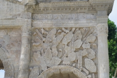 Detail of war spoils from the south side of the triumphal arch.