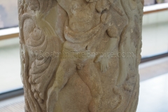 Detail of decorated pillar from the House of the Grand Peristyle. Displayed in the museum.