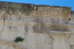 Detail of reliefs on the exterior of the Théâtre Antique d'Arles.