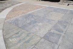 Detail of marble flooring in the orchestra of the Théâtre Antique d'Arles.