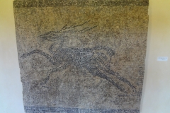 Panel of mosaic depicting a hunting scene. Found near Via F. Crispi in Arezzo.