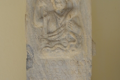 Stele with an image of Asclepius from the exterior lapidary of the museum.