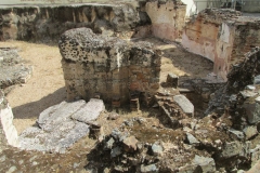 Structures around the large pit of the Snow Baths.