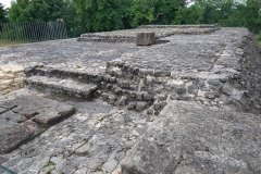 Top of the temple podium.