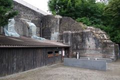 Bakery reconstruction and temple retaining wall.