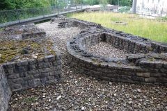 Retaining wall west of the baths.