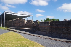 Third/fourth century CE fortification wall outside the portico on the south side of the forum.