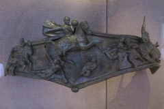 Bronze horse breastplate depicting a battle scene. From the Capitolium bronze hoard.  Museo di Santa Giulia.
