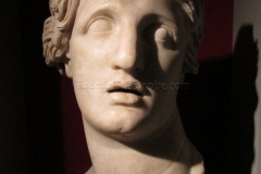 Head of a goddess. Dated to the 2nd or early 1st century CE and found in Alba. Museo di Santa Giulia.