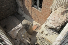 Foundations and paving around the basilica.