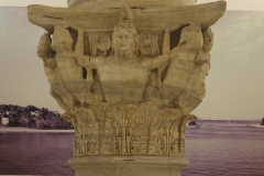 Side of the Via Appia column capital depicting Neptune in the Palazzo Granafei-Nervenga.