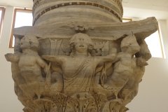 Side of the Via Appia column capital depicting Juno in the Palazzo Granafei-Nervenga.