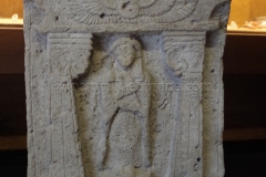 Punic funerary stele from the tophet at Sant'Antioco. Displayed in the Museo Archeologico Nazionale di Cagliari.