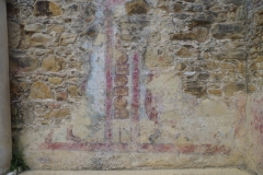 Wall painting possibly depicting the imperial family of Maximian, in the portico entry area of the villa.