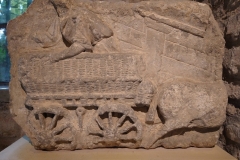 Fragment of a funerary monument depicting a cart. Dated to the 2nd-3rd century CE. From Til-Châtel. Musée Archéologique de Dijon.
