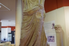 Statue of Antonia Minor found in the frigidarium of the Thermes du Nord and displayed in the archaeological museum.