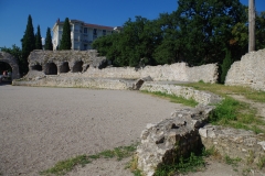 East side of the interior of the amphitheater.