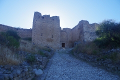 Third gate of Acrocorinth with ancient remains in right (south) tower.