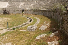 Water channels in the orchestra of the theater.