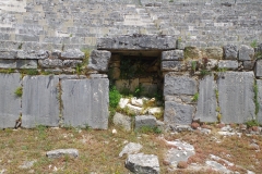 Portal and elevated podium around the orchestra of the theater.