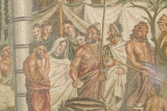 Detail of the Iphigenia in Aulis mosaic from an unexcavated house.
