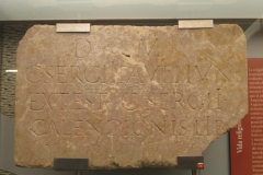 Funerary inscription of Gaius Sergius Paulus the younger by Gaius Sergius Calendio, his freedman. Found in the forum.
