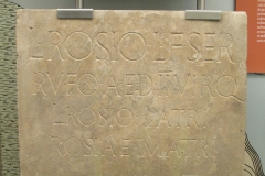 Funerary inscription of Lucius Rosius Rufus, a duumvir and aedile, and member of the Sergii tribe.