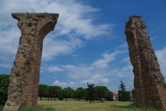 Two of four aqueduct pillars outside the eastern gate.