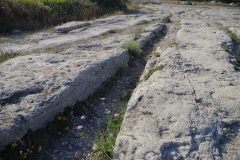 Detail of the cart ruts near the La Couronne quarry.