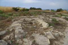 Remains on the west side of the hill.