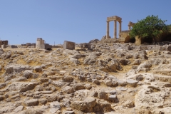 Area of the lower acropolis with eastern stoa and vaults of the lower terrace.