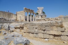 Stoa and votive statue of Nike from the lower terrace.