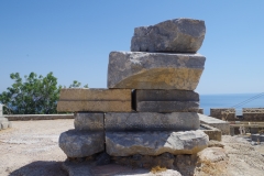 Remains of the votive statue of Nike on the lower terrace.