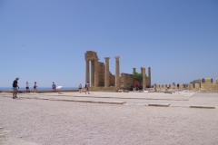 Upper terrace , temple of Athena Lindia, and portico of Psithyros.