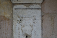 Detail of the taurobolic altar used in the Fontaine du Taurobole.