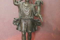 Bronze statuette of a Lar. Dated to the 1st century CE, from Italy.