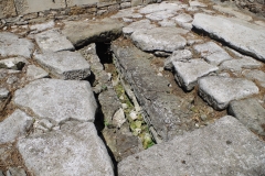 Exposed sewer in the western cardo around the Museum of Mosaics.