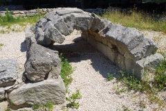 Hellenistic aqueduct in the Jardin des Vestiges.