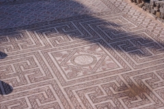 Detail of the mosaicked inscription of Paramonos in the Theater Quarters.