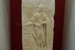 Altar to the Lares Augustes, offered by the priests of the Eure Spring, source of the Nemausus aqueduct, and found near the Nemausus spring.  Dated to the 1st century CE and displayed in the Musée de la Romanité.