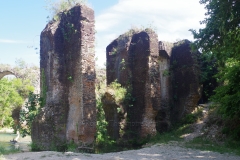 Final few pillars of the north bridge on the west bank of the Louros.