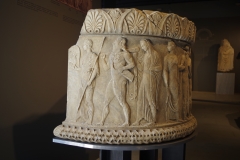 Semicircular base depicting 10 gods and heroes from the Augustan tropaeum. Archaeological Museum of Nicopolis.