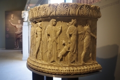 Semicircular base depicting 10 gods and heroes from the Augustan tropaeum. Archaeological Museum of Nicopolis.