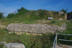 Middle funerary monument and west end of the stadium.